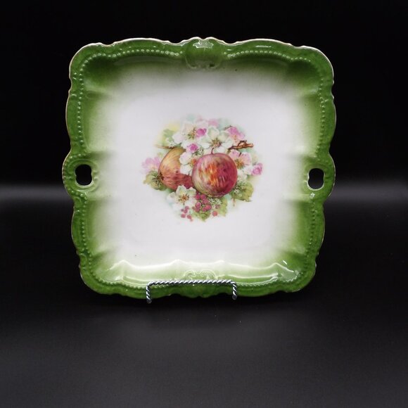 Antique PM Moschendorf Bavaria Hand Painted Porcelain Serving Tray Floral - Picture 1 of 6